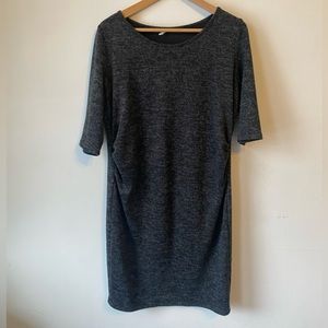 Pinkblush XL maternity charcoal gray stretch 3/4 sleeve dress